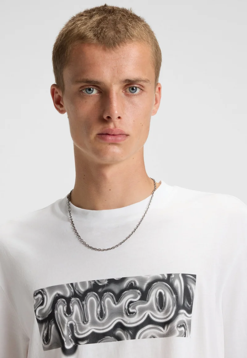 HUGO All-gender cotton-jersey T-shirt with graphic print