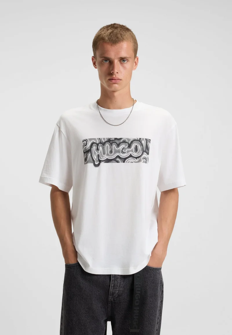 HUGO All-gender cotton-jersey T-shirt with graphic print