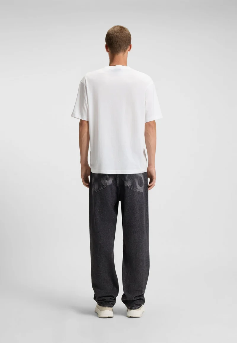 هوجو تيشيرت قطني مطبوع برسوم للجنسين