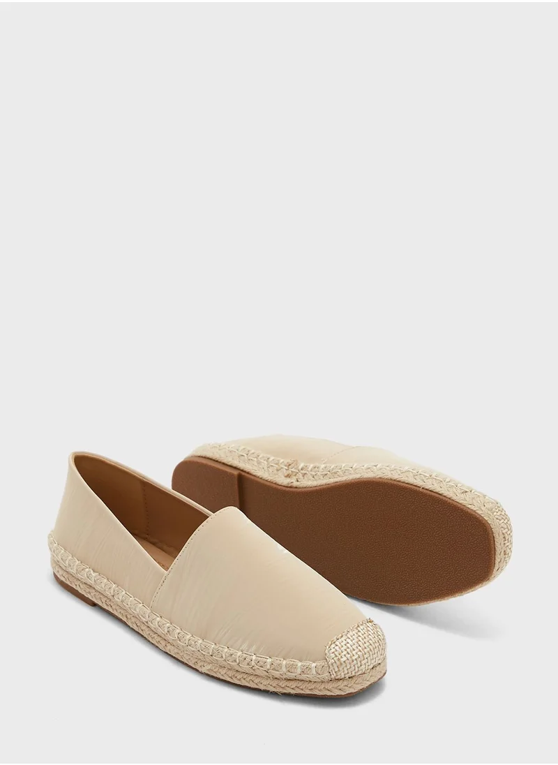 ELLA Tonal Textured Flat Espadrille