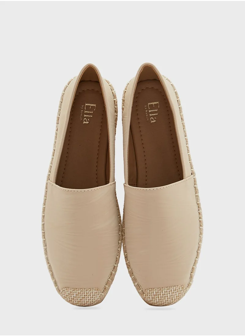 ELLA Tonal Textured Flat Espadrille