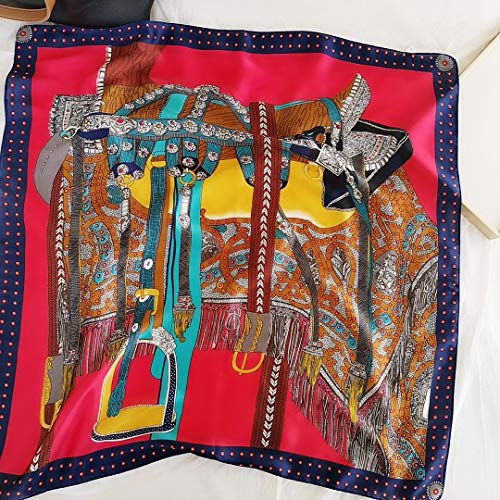 FONYVE Silk Feeling Scarf Medium Square Satin Head Wrap for Women 27.5 inches - Image 2