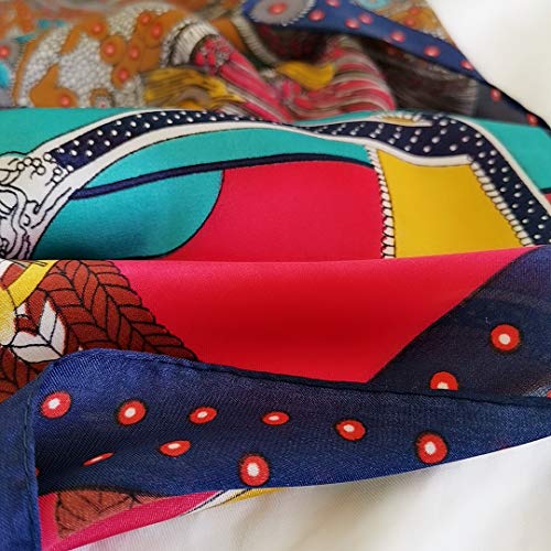 FONYVE Silk Feeling Scarf Medium Square Satin Head Wrap for Women 27.5 inches - Image 3