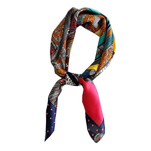 FONYVE Silk Feeling Scarf Medium Square Satin Head Wrap for Women 27.5 inches - Image 1