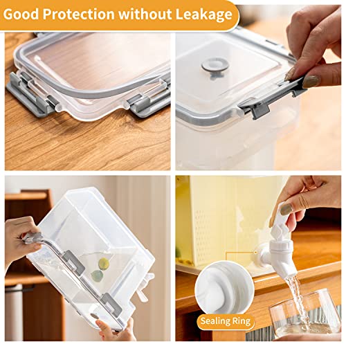 Lingerlanden Cold Kettle with Faucet, 3.5L&6L Refrigerator Juice Water Pitcher, Home Plastic Beverage Dispenser, Filter Drink Container for Home, Kitchen, Camping, Party(2 Pack) - Image 3
