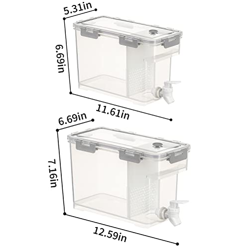Lingerlanden Cold Kettle with Faucet, 3.5L&6L Refrigerator Juice Water Pitcher, Home Plastic Beverage Dispenser, Filter Drink Container for Home, Kitchen, Camping, Party(2 Pack) - Image 5