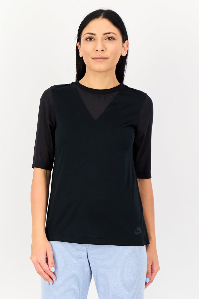 Nike Women Sportswear Fit Short Sleeve Training Top, Black - Image 1
