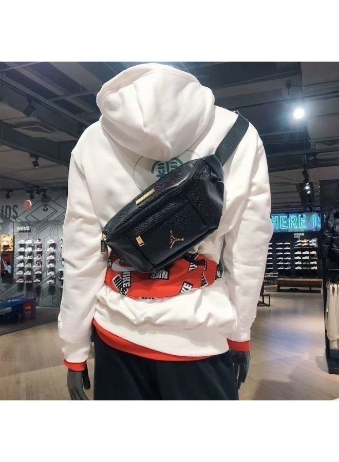 Air Jordan Camping bag, black snake skin pattern, unisex casual sports waist bag - Image 2