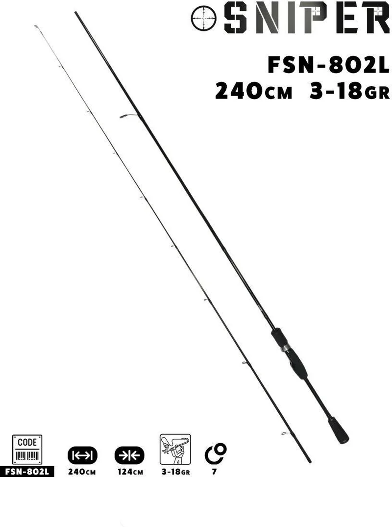 FUJIN Sniper 240 cm 3-18 gr Light Spin Rod FSN-802L