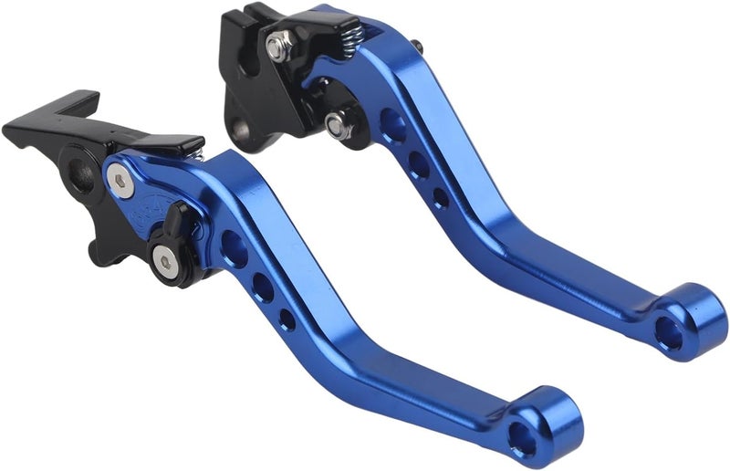 2PCS Universal Motorcycle Brake Clutch Levers,Aluminum Alloy Brake Lever Set with M8 Mounting Hole, Replacement Levers for Street Bike Dirt Bike Scooter (Blue) - Image 1