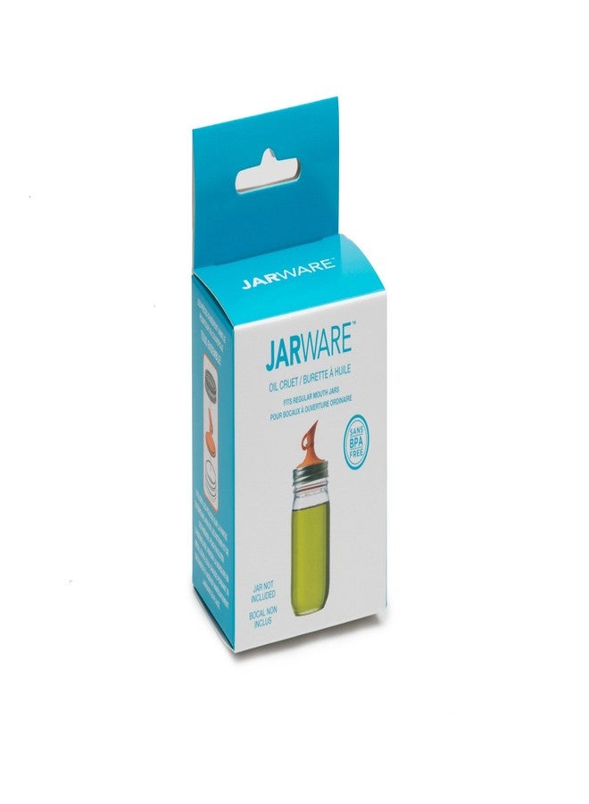 Jarware Oil Cruet Lid for Regular Mouth Mason Jars, Orange - Image 2