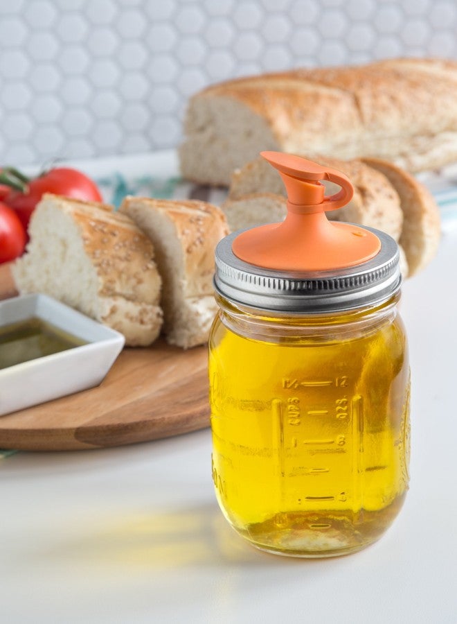 Jarware Oil Cruet Lid for Regular Mouth Mason Jars, Orange - Image 5