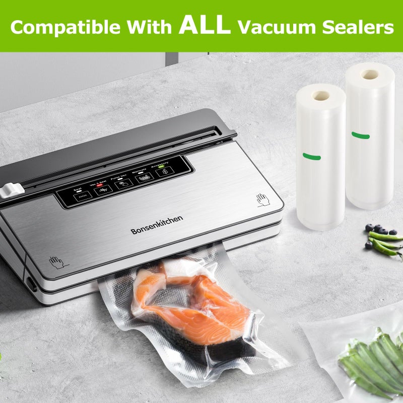 Bonsenkitchen Vacuum Sealer Bags Rolls, 11 in x 50 ft Rolls 2 pack Durable Food Sealer Bags, Commercial Grade, Heavy Duty, BPA Free, Seal a Meal, Great for Food Storage & Sous Vide Cooking, VB24 - Image 5