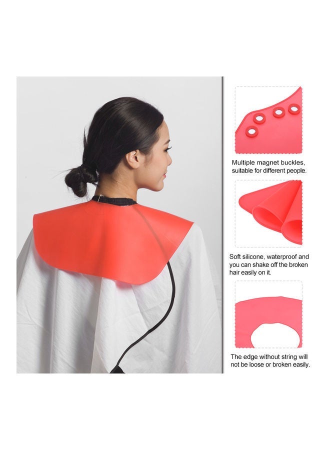 NIBEMINENT Haircut Neck Cape Wrap Collar Shield Waterproof Silicone Hair Coloring Cuttin Barber Hairdressing Red - Image 4