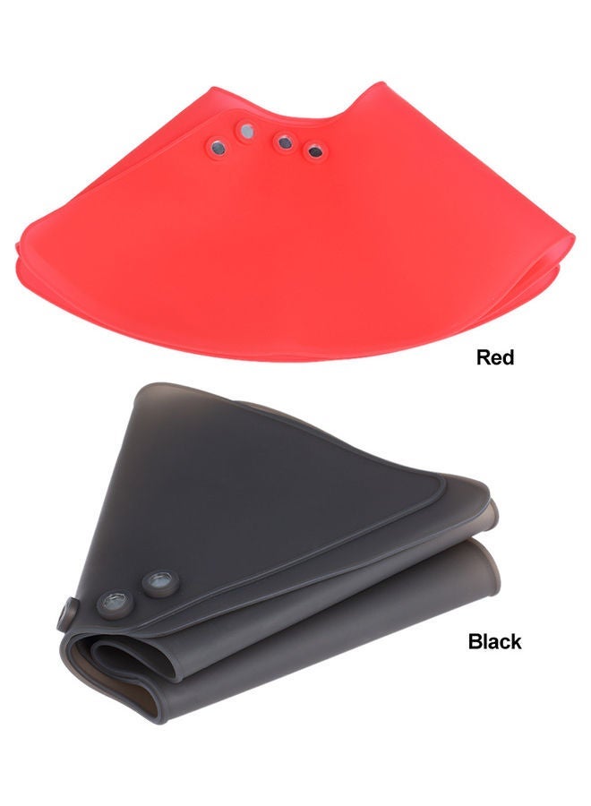 NIBEMINENT Haircut Neck Cape Wrap Collar Shield Waterproof Silicone Hair Coloring Cuttin Barber Hairdressing Red - Image 2