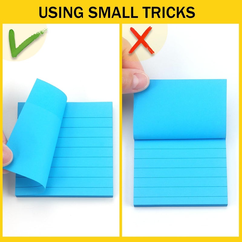 Eastern Wolf 8 Pads Lined Sticky Notes 3x3 Sticky Notes with Lines Self-Stick Note Pads 8 Bright Multi Colors, 85 Sheets/Pad - Image 5