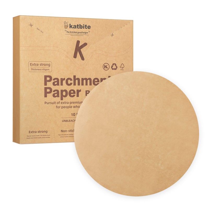 katbite Katbite 200Pcs 10 Inch Parchment Paper Rounds Unbleached  Nonstick Precut Parchment Circles for Spring Pan StorageFreezing Hamburger Patties 
