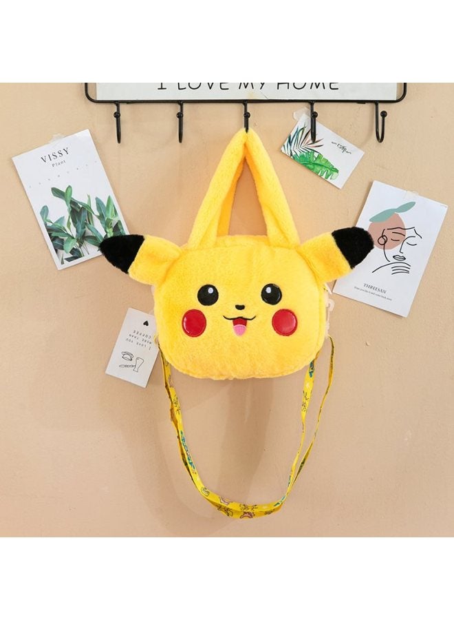 Plush Bag Women's Crossbody Bag Cartoon Children's Bag Winter Cute Little Girl Doll Portable Shoulder Bag-Specifications:About 20- 25cm-Color:Pikachu  - Image 1