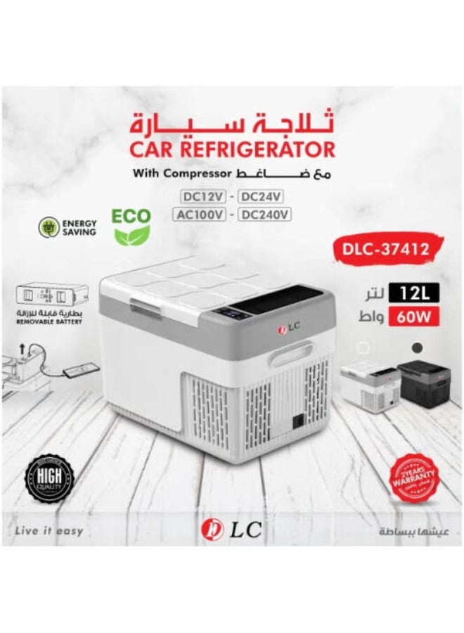 D L C DLC 12L Car Refrigerator - 37412 Portable Mini Fridge for Car, 12V Electric Cooler & Warmer, Travel Cooler Box for Food, Drinks & Medicine | DLC-37412 - Image 2