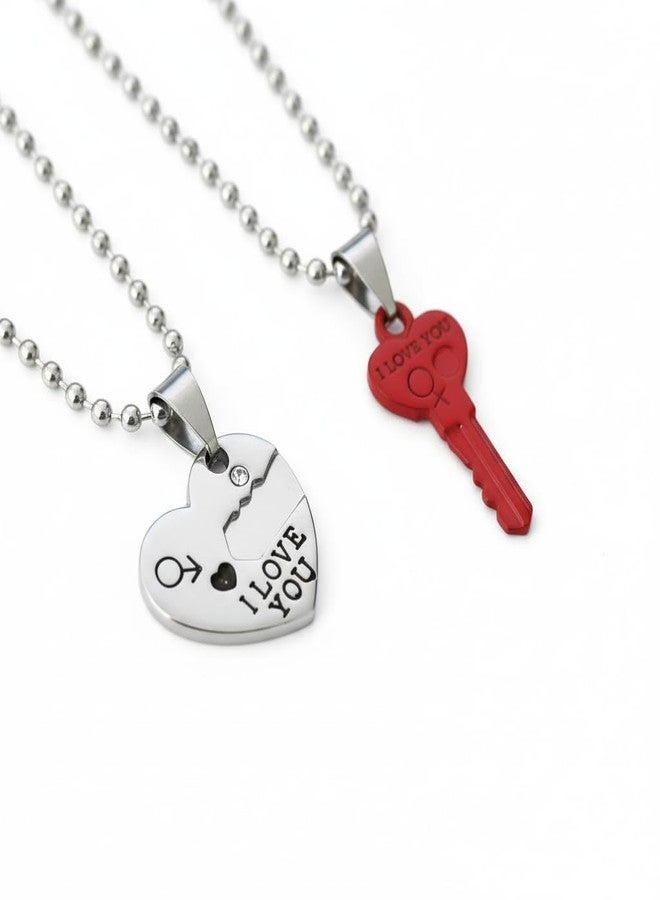 The Men Gift Couple Pendant Necklace Set – Matching Jewelry for Him and Her, Romantic Gift BLSCup202574 - Image 1