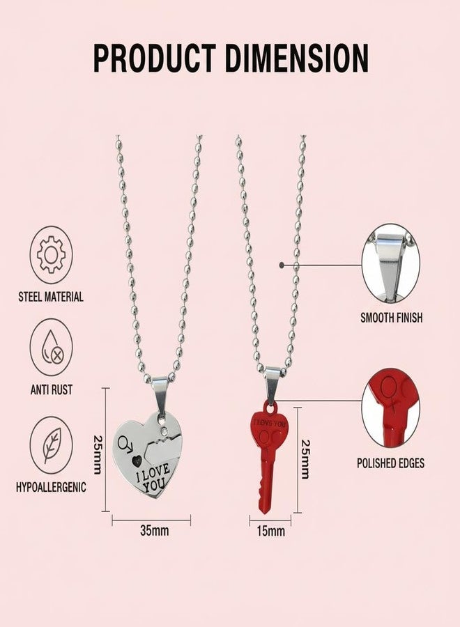 The Men Gift Couple Pendant Necklace Set – Matching Jewelry for Him and Her, Romantic Gift BLSCup202574 - Image 2
