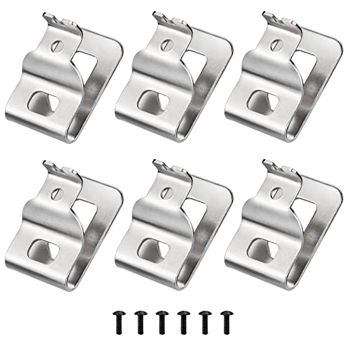 Ullnosoo Belt Clips for Dewalt, 6pcs 304 Stainless Steel Drill Tool Clips with Screws for Dewalt N268241 N086039 Fit for 20V Power Tools for DCD980 DCD985 DCD980L2 DCD985L2 - Image 1