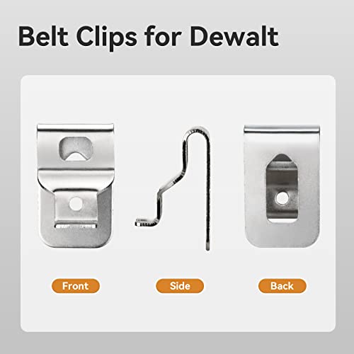 Ullnosoo Belt Clips for Dewalt, 6pcs 304 Stainless Steel Drill Tool Clips with Screws for Dewalt N268241 N086039 Fit for 20V Power Tools for DCD980 DCD985 DCD980L2 DCD985L2 - Image 3