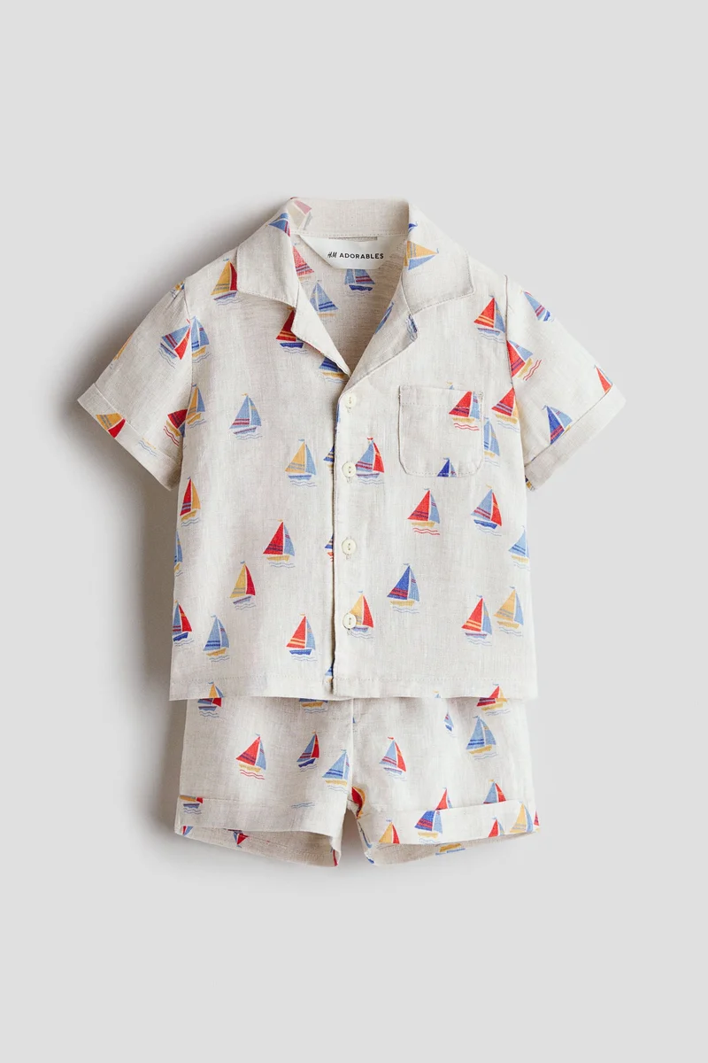 H&M 2-piece printed linen set