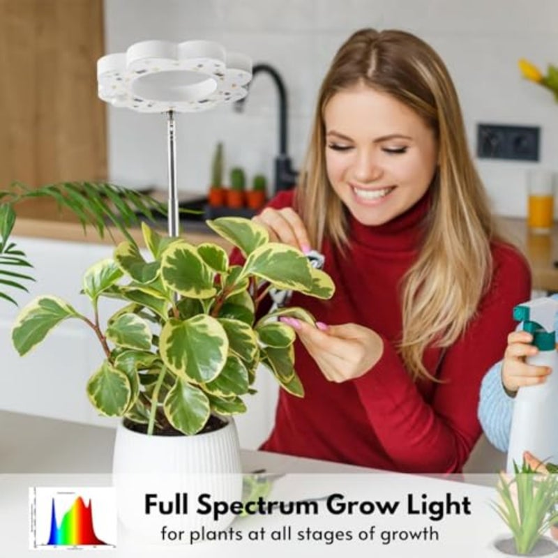 Plant Grow Light for Indoor Plants Full Spectrum LED Detachable Stand Auto Timer 10 Brightness Levels 3 Lighting Modes Desk Grow Lamp for Small Plants Home Office Use - Image 2