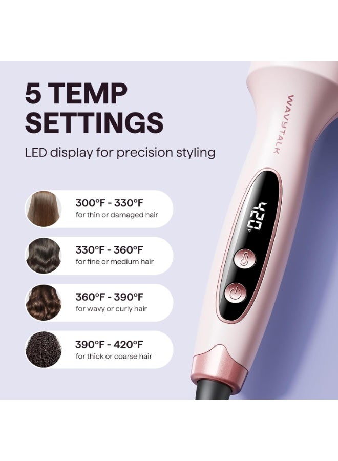 Wavytalk Thermal Brush, 1.5 inch Heated Round Brush for Blowout Look, Dual Voltage, Pink, Sakura, Tourmaline Ceramic, Negative Ion Technology, 5 Temperature Settings - Image 3