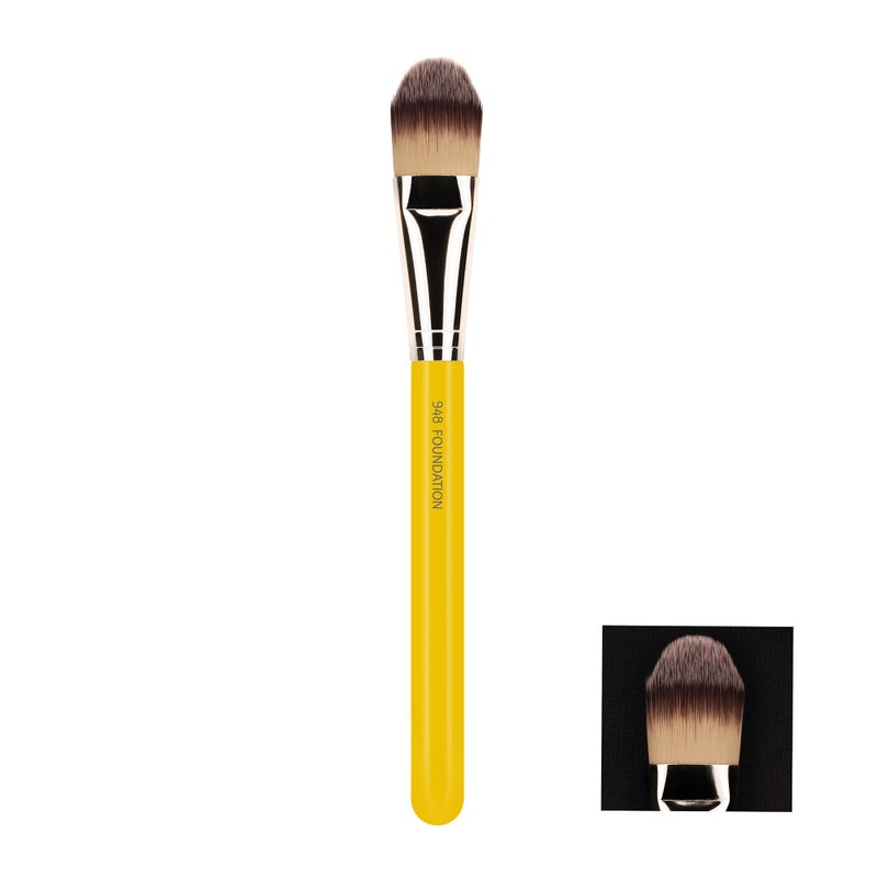 Bdellium Tools Professional Makeup Brush - Studio Series 948 Foundation - With Soft Synthetic Fibers, For Foundation & Concealing (Yellow, 1pc) - Image 3