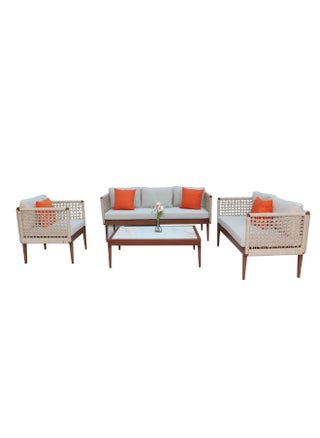 Swin Modern Aluminum Frame Hand Rope 6-Seater Outdoor Lounge Sofa Set with Table for Garden - pzsku/Z26BAAB788FA2FD1610A1Z/45/_/1700236657/9da9ca1e-e226-4cee-b355-d007702e3830