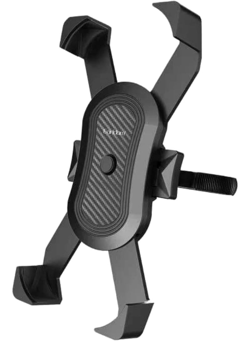 EarlDom EH141 Universal 360° Rotating Bike & Scooter Phone Holder | Adjustable Handlebar Mount, Secure Grip, Shockproof Design, Easy Installation – Black - Image 1