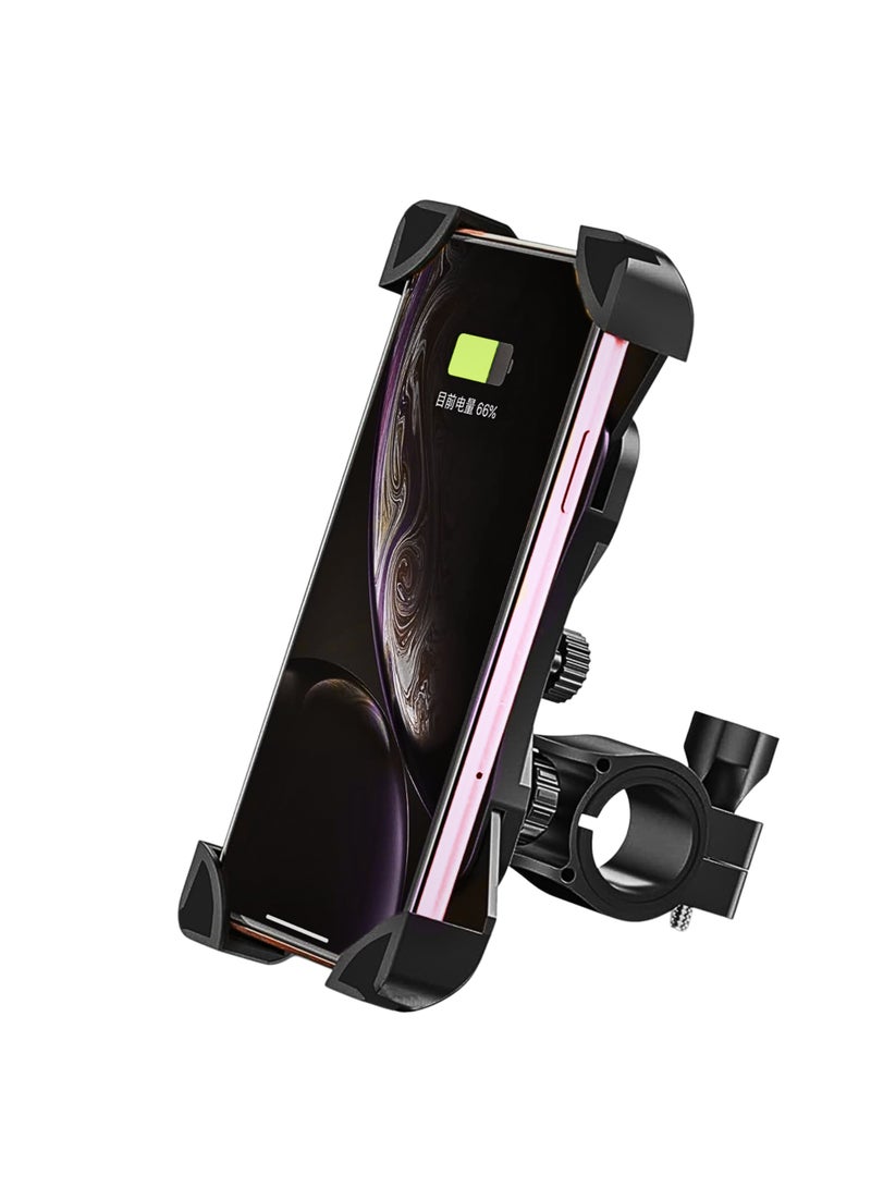 EarlDom EH141 Universal 360° Rotating Bike & Scooter Phone Holder | Adjustable Handlebar Mount, Secure Grip, Shockproof Design, Easy Installation – Black - Image 2