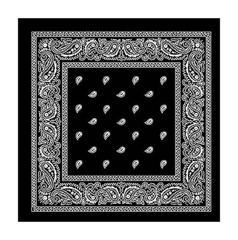 Aadikart 100% Cotton Paisley Printed Novelty Cowboy Bandana Handkerchiefs Multi-purpose For Men and Women Pack of 4 (Grey Black Red Green) - Image 2