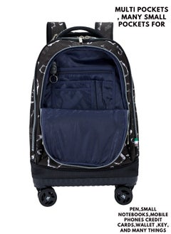 Wires 3 Piece Kids School Trolley Bag laptop compartment 4 Wheels With Lunch bag & Pencil Case  - Image 3