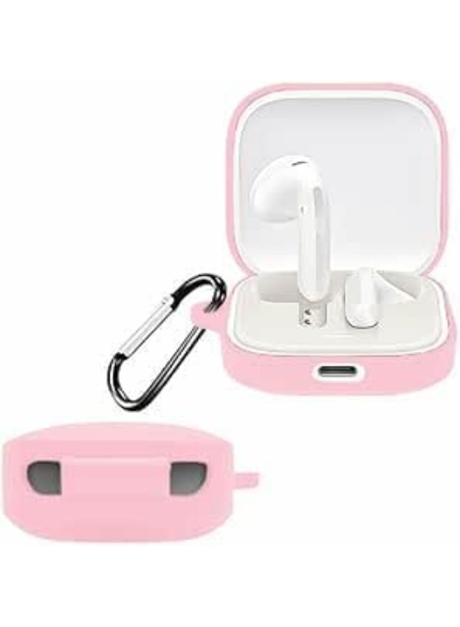 Silicone Cover Case Compatible with Redmi Buds 6 Active Portable Protective Case Cover With Keychain For Redmi Buds 6 Active (Pink)