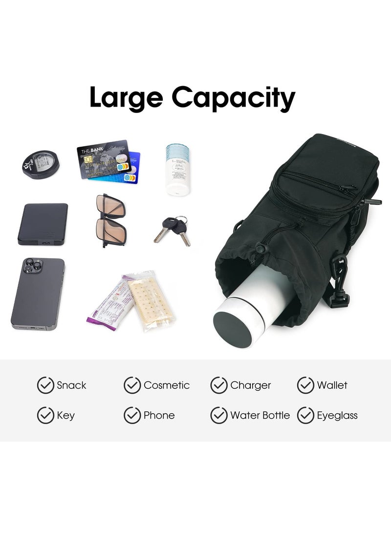 SYOSI - Water Bottle Holder Bag, 40oz Insulated Water Bottle Carrier Sling Bag with Adjustable Shoulder Strap & Phone Zipper Pocket & Side Pockets, Water Bottle Sleeve - Image 1