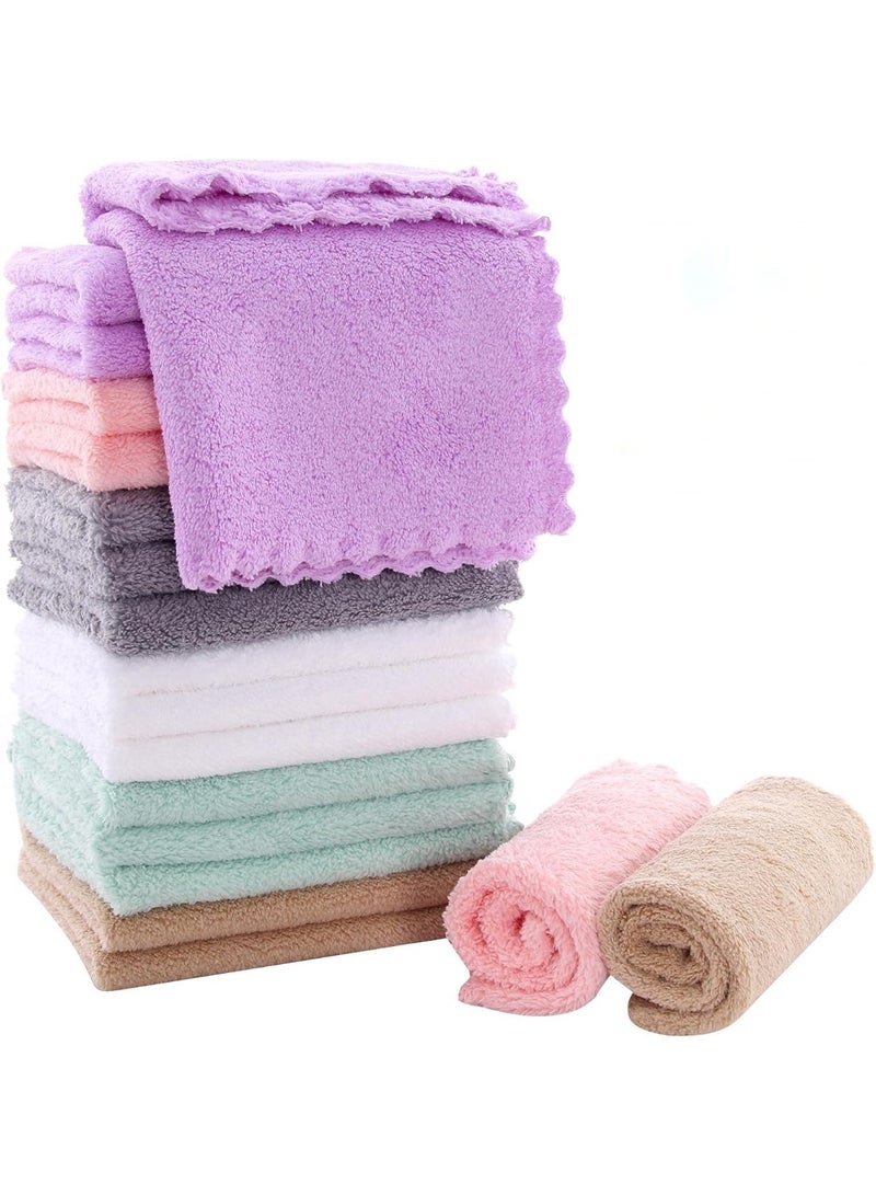 Sunny zzzZZ Sunny zzzZZ 18 Pack Microfiber Cleaning Cloth - Super Absorbent 10 × 10 Inch Reusable Cleaning Rags, Premium Dish Cloths, Coral Fleece Cleaning Towels, Nonstick Oil Washable Fast Drying (Multicolor) - Image 4