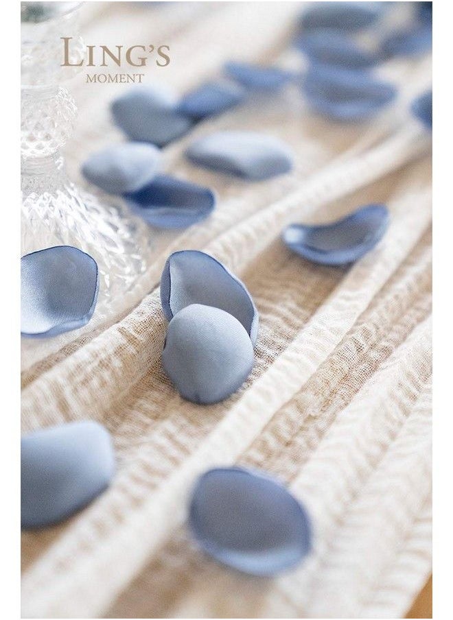 Ling's moment Dusty Blue Silk Rose Petals 200Pcs Flowers Petals Flower Girl Scatter Petals For Wedding Table Centerpieces Party Dinner Table Decoration  - Image 5