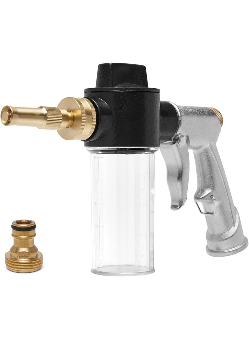 Relex High Pressure Foam Gun Car Wash Sprayer, Heavy Duty Metal Garden Hose Nozzle with 3.5oz Soap Dispenser, Multi-Purpose for Auto Detailing, Gardening & Plant Watering - Image 1
