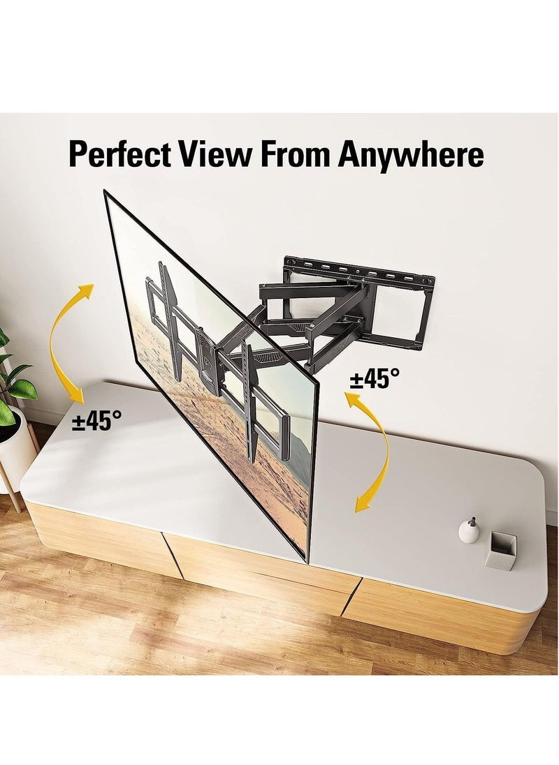 TV Wall Mount for Most 42-84 Inch TV, Full Motion TV Mount with Swivel and Tilt, TV Bracket with Articulating Dual Arms, Fits 16inch Studs, Max VESA 600X400 mm, - Image 2