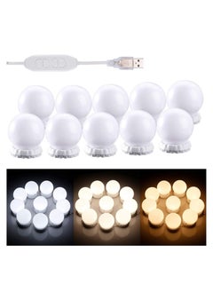 ELTRAZONE Hollywood Style LED Vanity Mirror Lights Kit – 10 Dimmable Bulbs, 3 Color Modes (Warm, Natural, Cool), Adjustable Brightness for Makeup, Dressing Table, Bathroom, Easy Installation  - Image 1