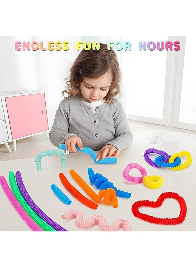 إم إكس إن 16 قطعة من أنابيب البوب الحسية، ألعاب الصيف للأطفال الصغار، هدايا الحفلات مع جوائز الفصول الدراسية للتوحد، هدايا حقيبة جودي، حشوات القلق وتخفيف التوتر للأطفال والبالغين - Image 5