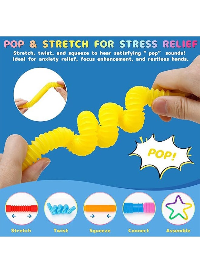 إم إكس إن 16 قطعة من أنابيب البوب الحسية، ألعاب الصيف للأطفال الصغار، هدايا الحفلات مع جوائز الفصول الدراسية للتوحد، هدايا حقيبة جودي، حشوات القلق وتخفيف التوتر للأطفال والبالغين - Image 4