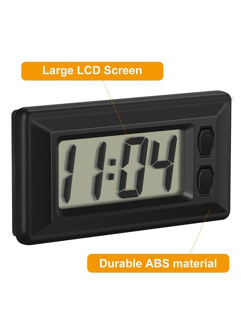 4 Pieces Small Digital Clock Mini Car Clock LCD Car Dashboard Time Clock Vehicle Electronic Clock for Car Truck Home Desk Office - Image 4