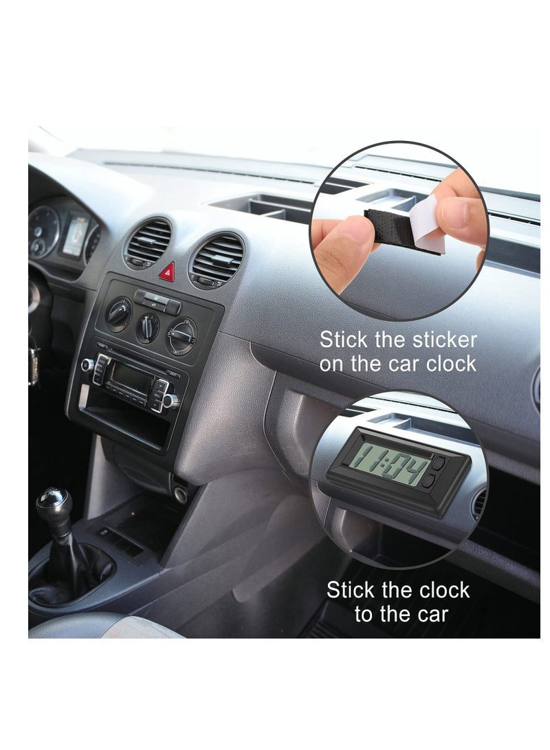 4 Pieces Small Digital Clock Mini Car Clock LCD Car Dashboard Time Clock Vehicle Electronic Clock for Car Truck Home Desk Office - Image 5