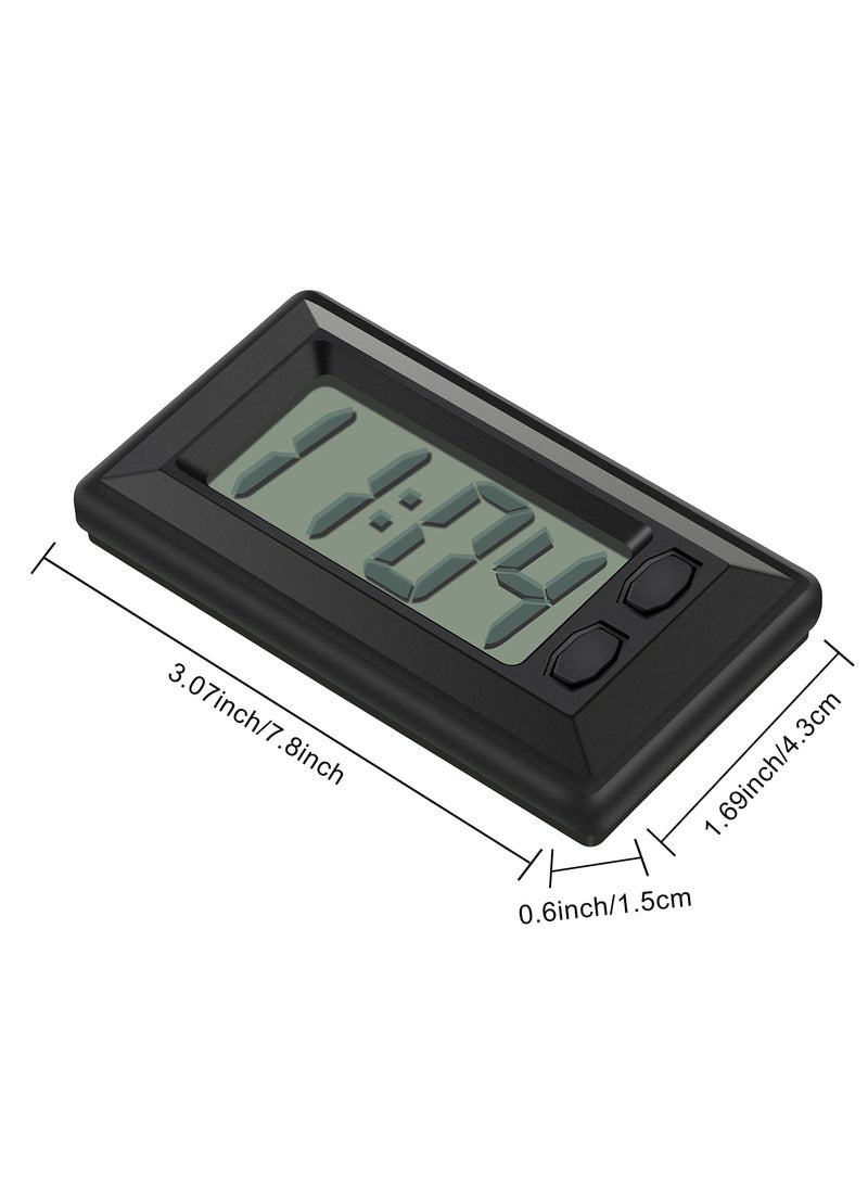4 Pieces Small Digital Clock Mini Car Clock LCD Car Dashboard Time Clock Vehicle Electronic Clock for Car Truck Home Desk Office - Image 2