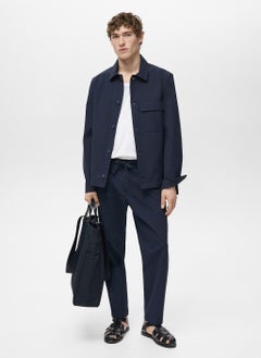 Mango Man Bottoned Seersucker Jacket  - Image 5