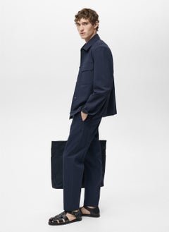 Mango Man Bottoned Seersucker Jacket  - Image 3